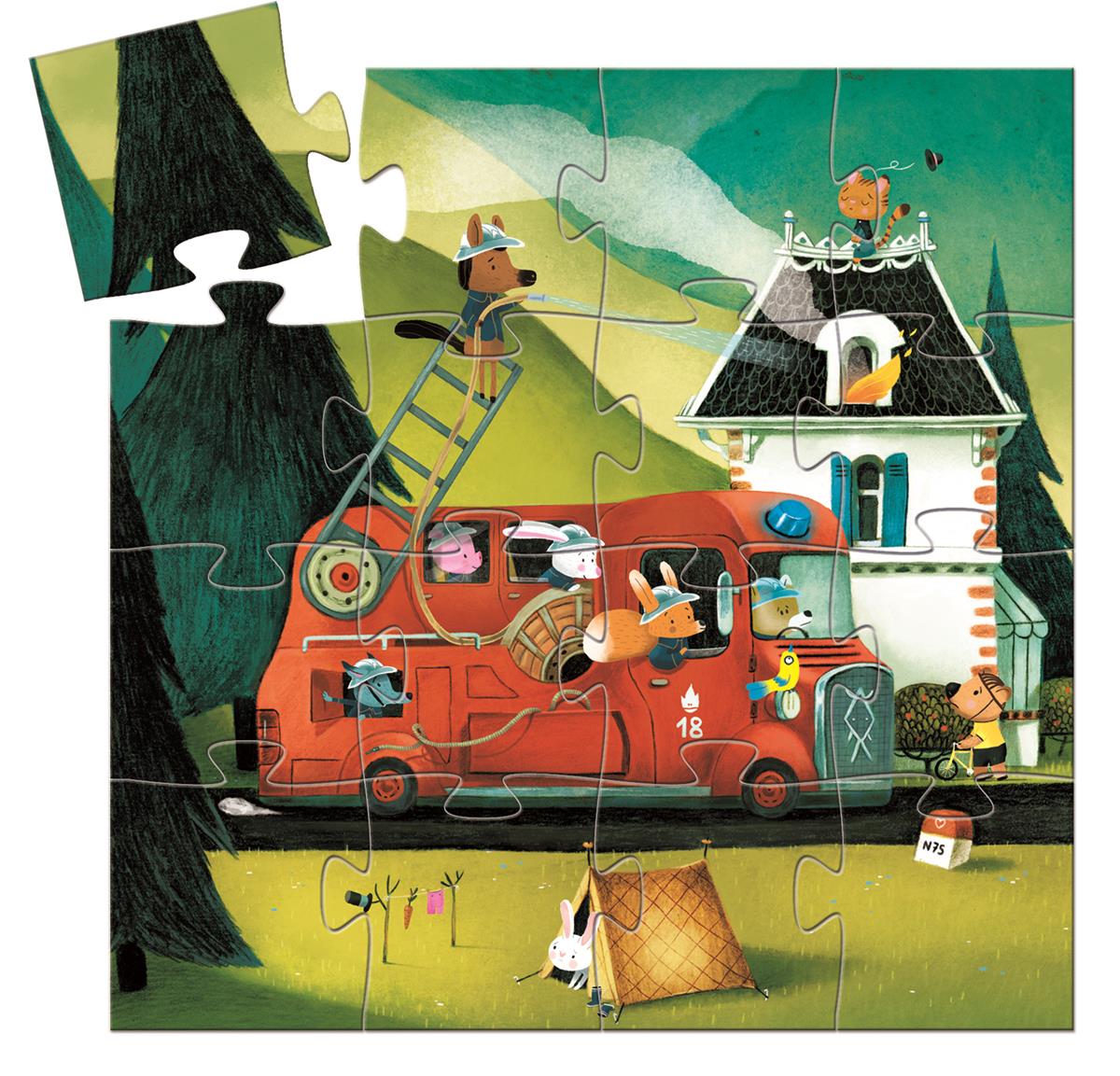 Djeco - puzzle 16 elementów Straż Pożarna