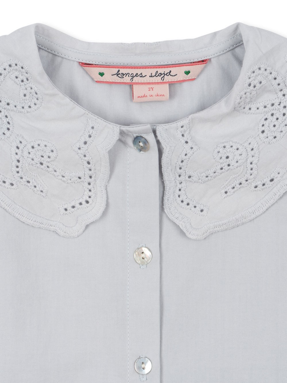 Konges Sløjd - bluzka dzięcięca Rilo Collar Shirt GOTS Gray Dawn
