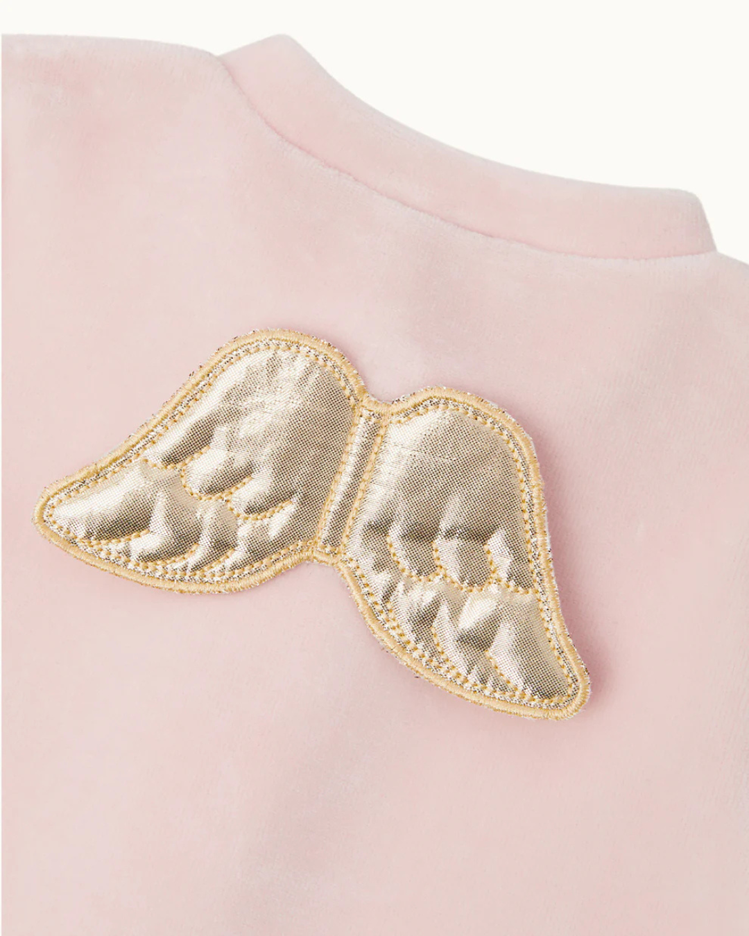 Welurowy pajacyk niemowlęcy Marie-Chantal Velour Angel Wing Pink