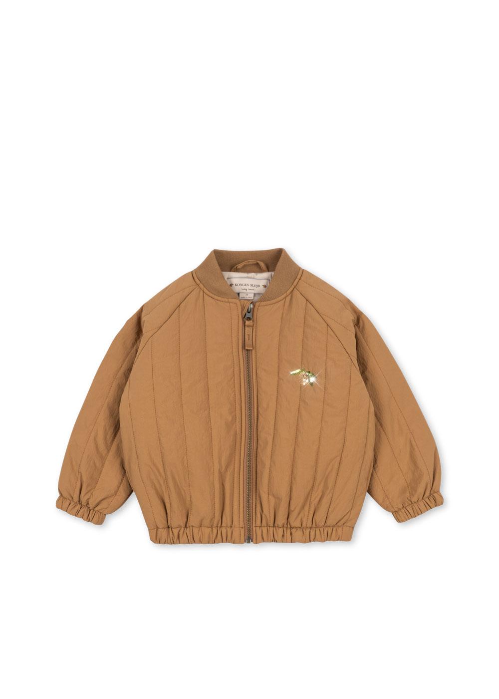 Konges Sløjd - pikowana kurtka bomberka Juno Sequin Bomber Jacket Tobacco Brown