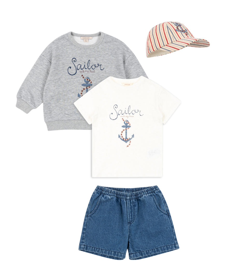 Konges Sløjd – stylizacja chłopięca Grey Melange Sailor