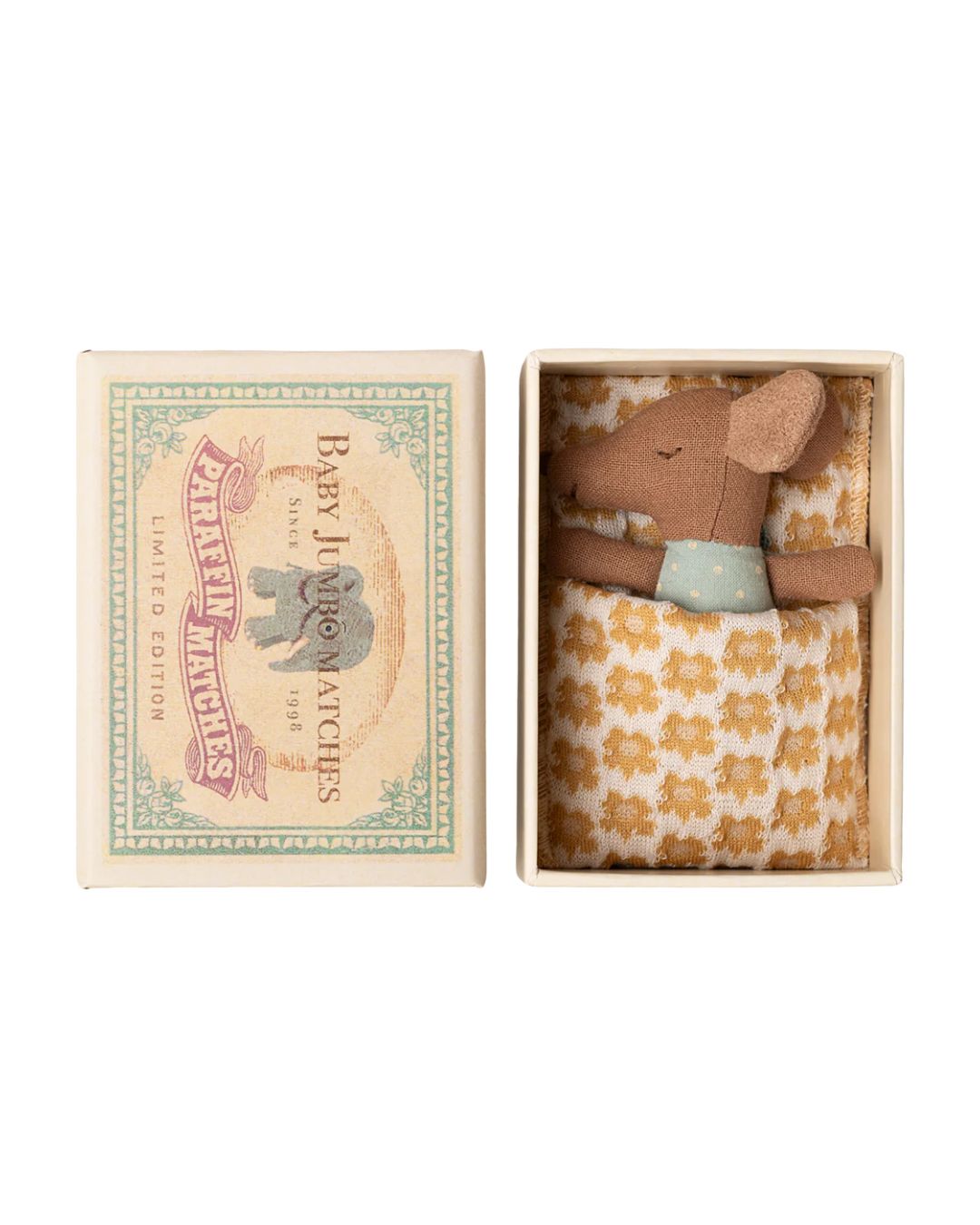 Maileg - myszka Sleepy Wakey Baby w pudełku zapałek Blue Maileg - myszka Sleepy Wakey Baby w pudełku zapałek Blue