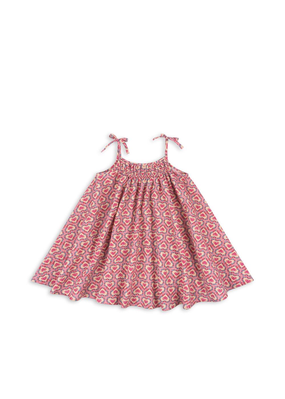 Konges Sløjd - sukienka dziecięca na ramiączkach Vivian Strap Dress GOTS Felice Rose