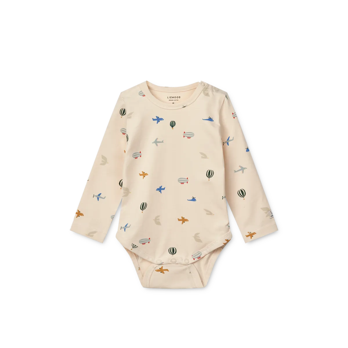 Liewood - body niemowlęce z długim rękawem Yanni Baby aviator ecru