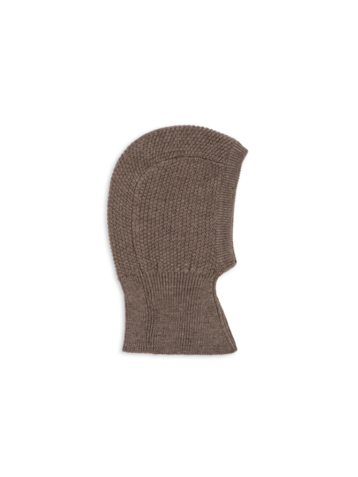 Konges Sløjd - wełniana kominiarka Fruity Balaclava Bunny Brown Melange
