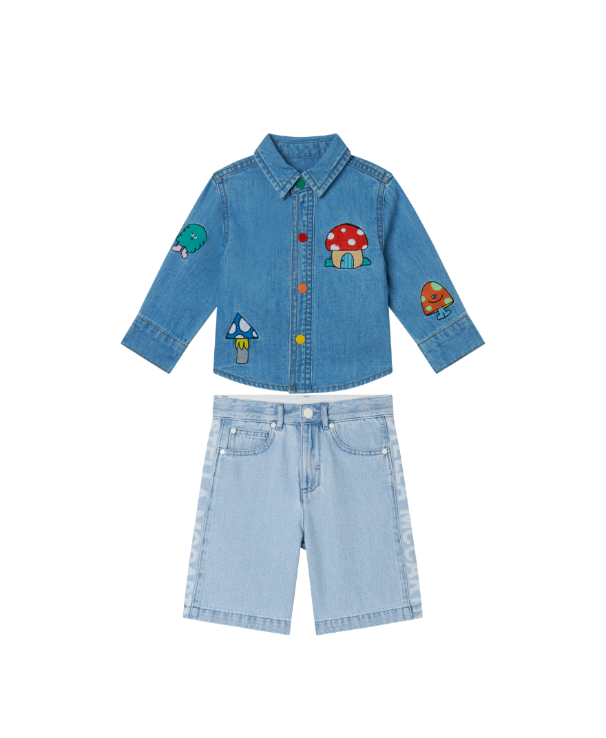 Stella McCartney - stylizacja letnia dla chłopca Denim Muchomor