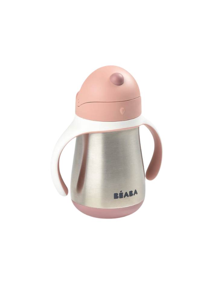 Beaba - bidon niekapek ze słomką termiczny 250 ml Old Pink