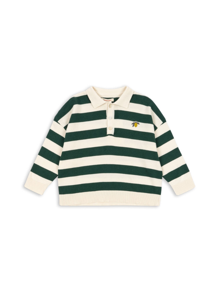 Konges Sløjd - bluzka Manis Knit Polo Pine Grove Stripe