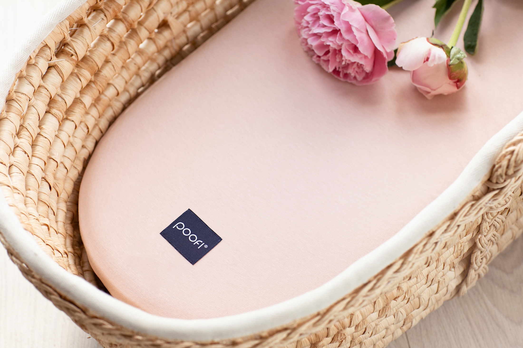 Poofi - prześcieradło do wózka Organic Pudrowy