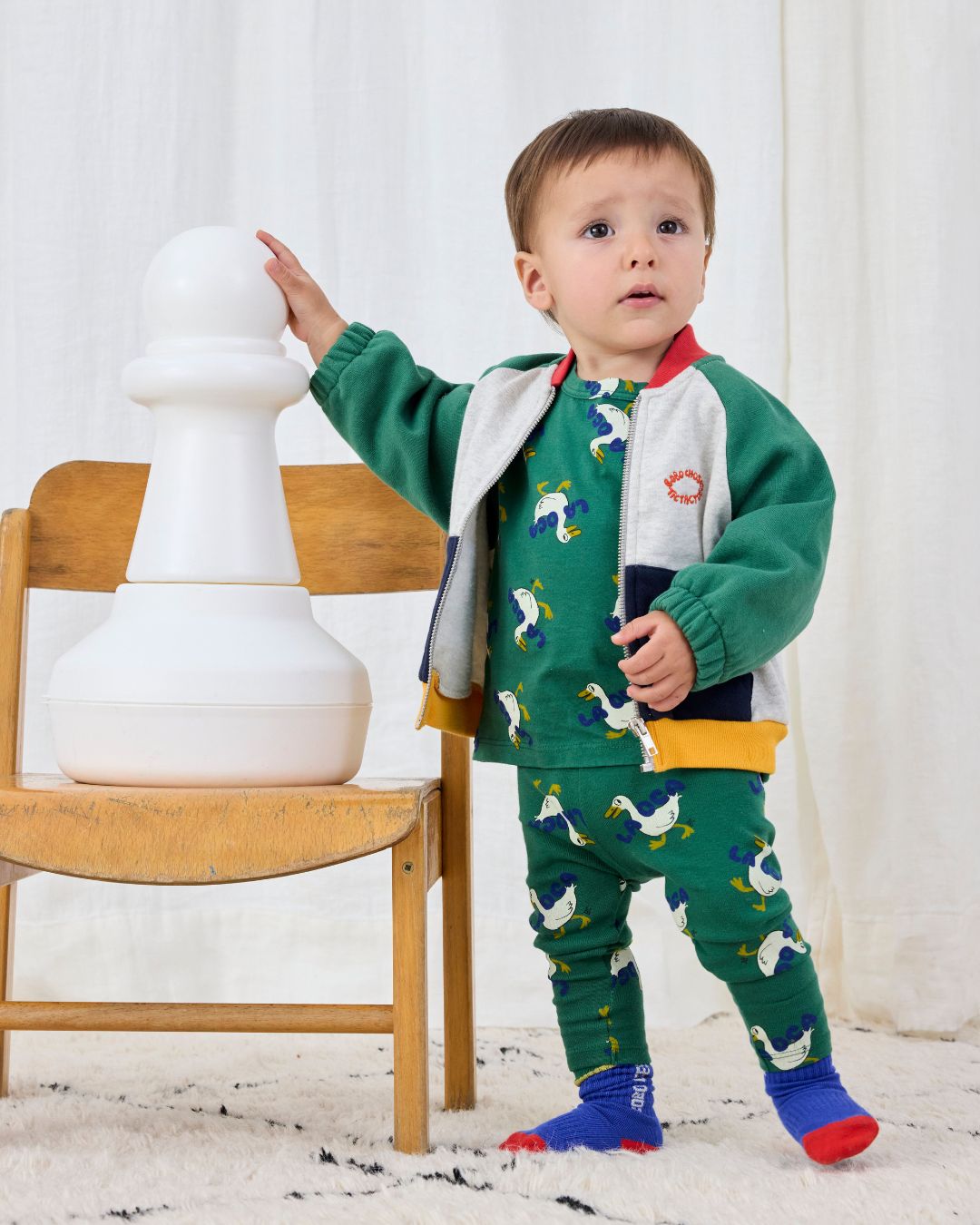 BOBO CHOSES - koszulka niemowlęca z długim rękawem La Oca All Over