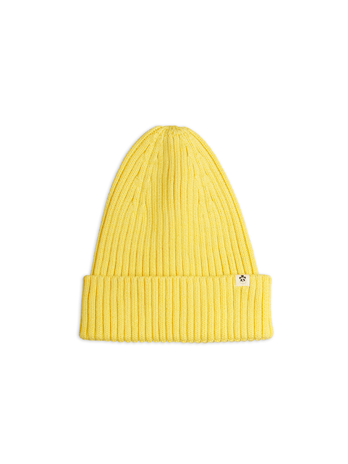 Mini Rodini - bawełniana czapka beanie żółta