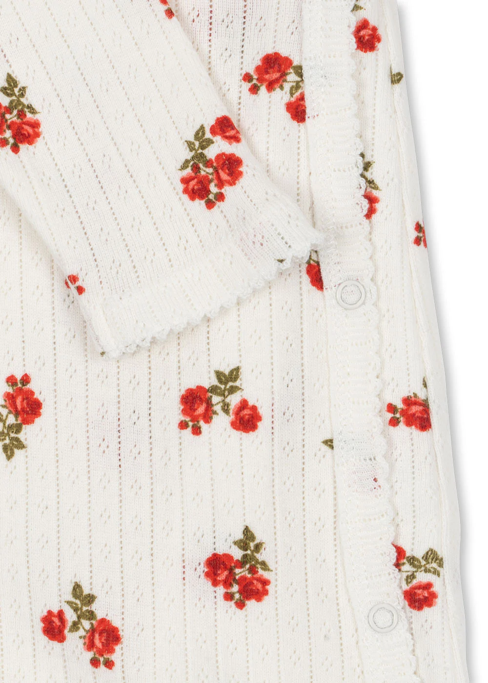 Konges Sløjd - rampers/pajacyk niemowlęcy Minnie Newborn Onesie GOTS Rose Red