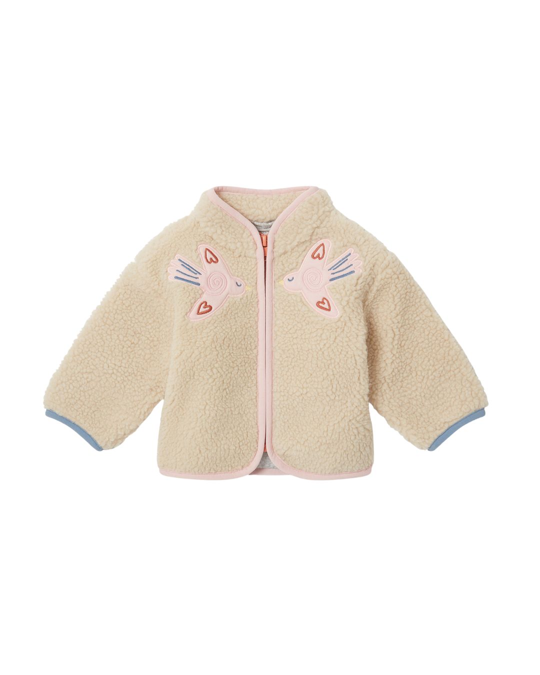Stella McCartney - kurtka polarowa teddy fleece z naszywką Dove Stella McCartney - kurtka polarowa teddy fleece z naszywką Dove