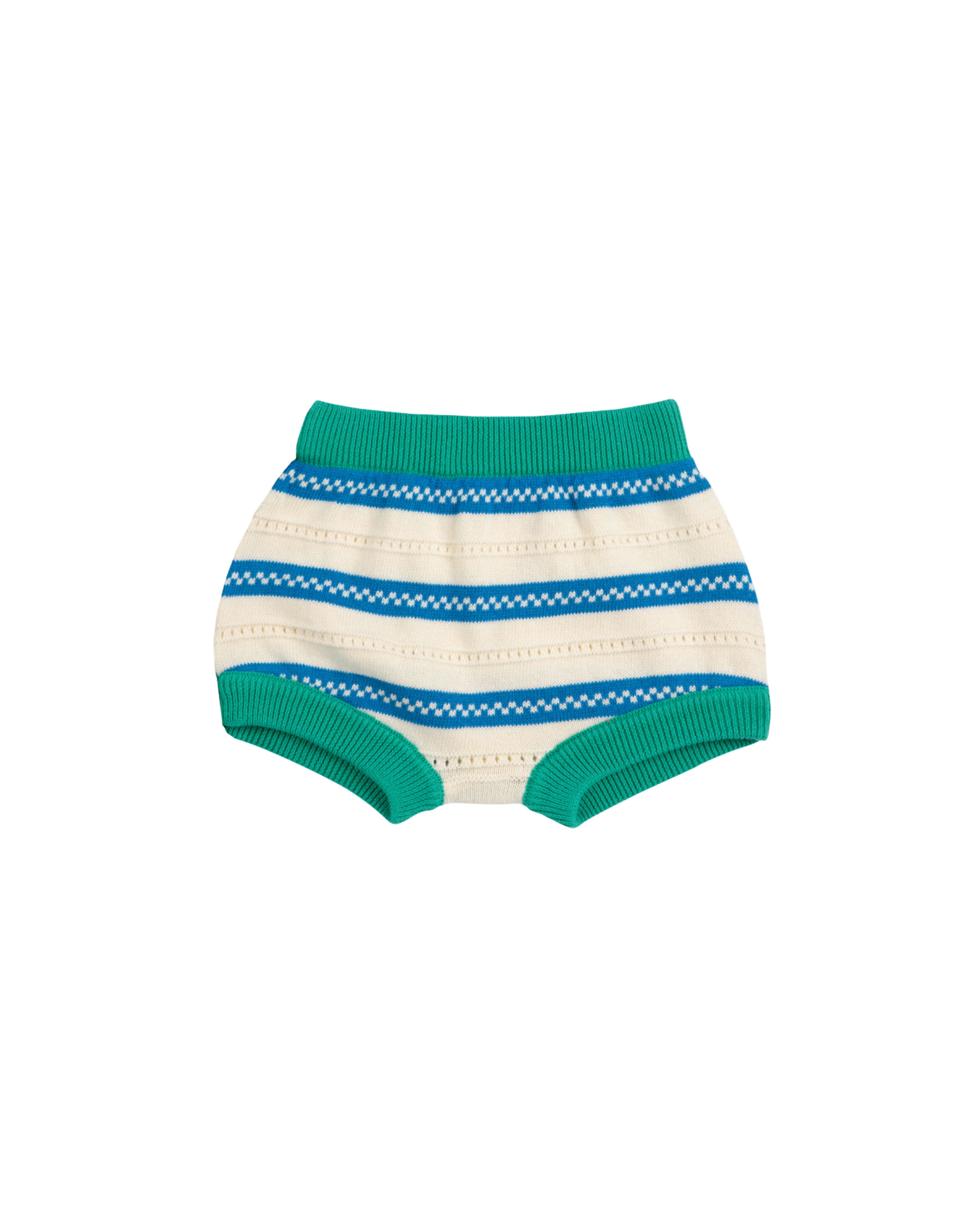 BOBO CHOSES - niemowlęce spodenki typu Bloomer Lucky Fish w paski off wihte złamana biel