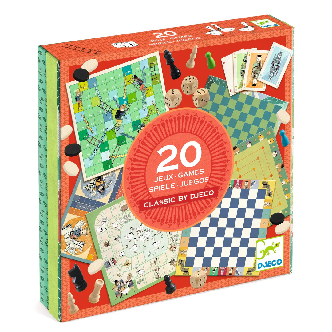 Djeco - gra planszowa dla dzieci Classic Box zestaw 20 gier