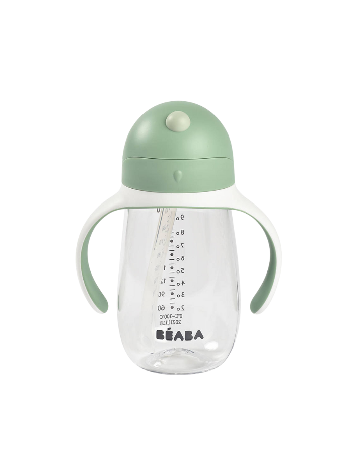 Beaba - bidon niekapek ze słomką tritanowy 300 ml Sage Green