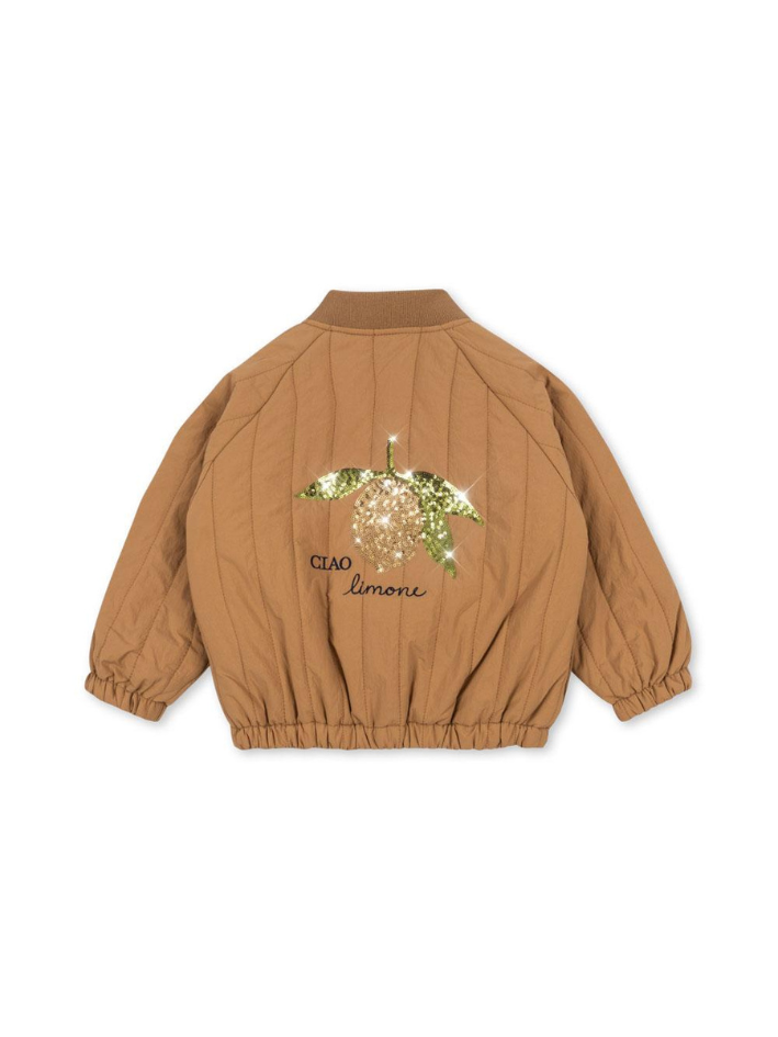 Konges Sløjd - pikowana kurtka bomberka Juno Sequin Bomber Jacket Tobacco Brown Konges Sløjd - pikowana kurtka bomberka Juno Sequin Bomber Jacket Tobacco Brown
