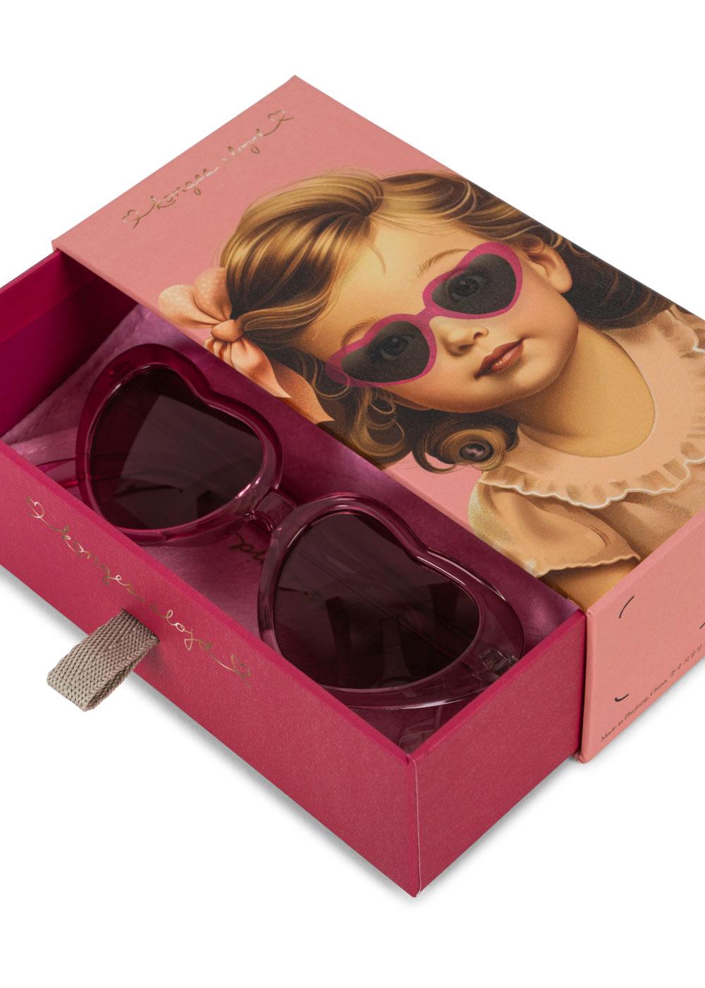 Konges Sløjd - okulary przeciwsłoneczne serduszka Baby Heart Pink Multi