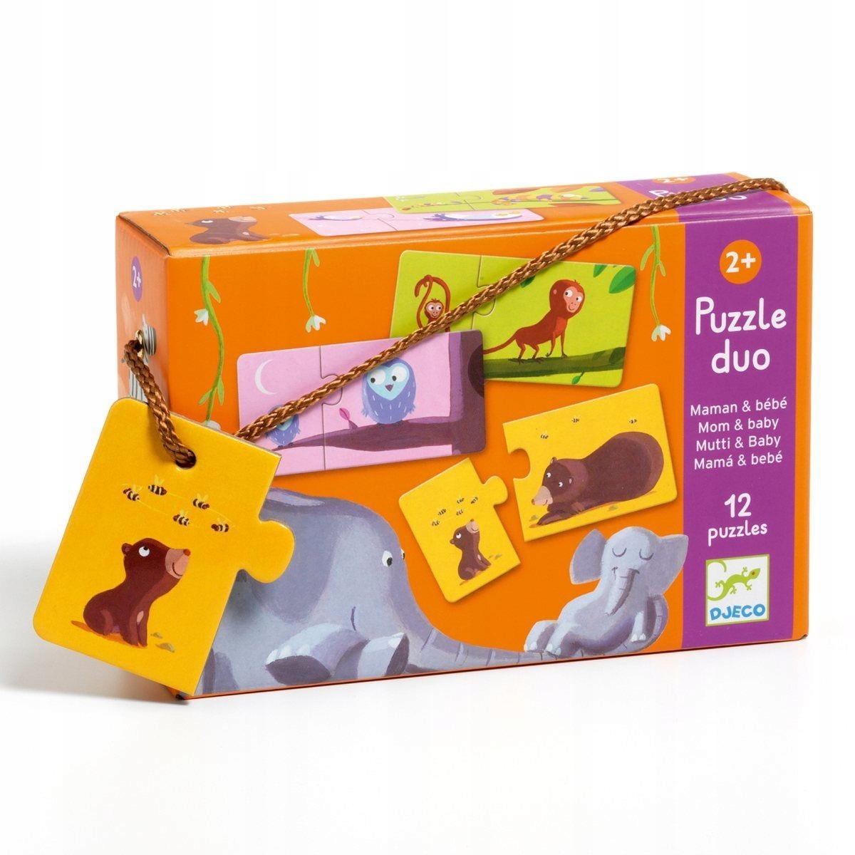 Djeco - puzzle dla dwulatka duo Łączenie mam i dzieci