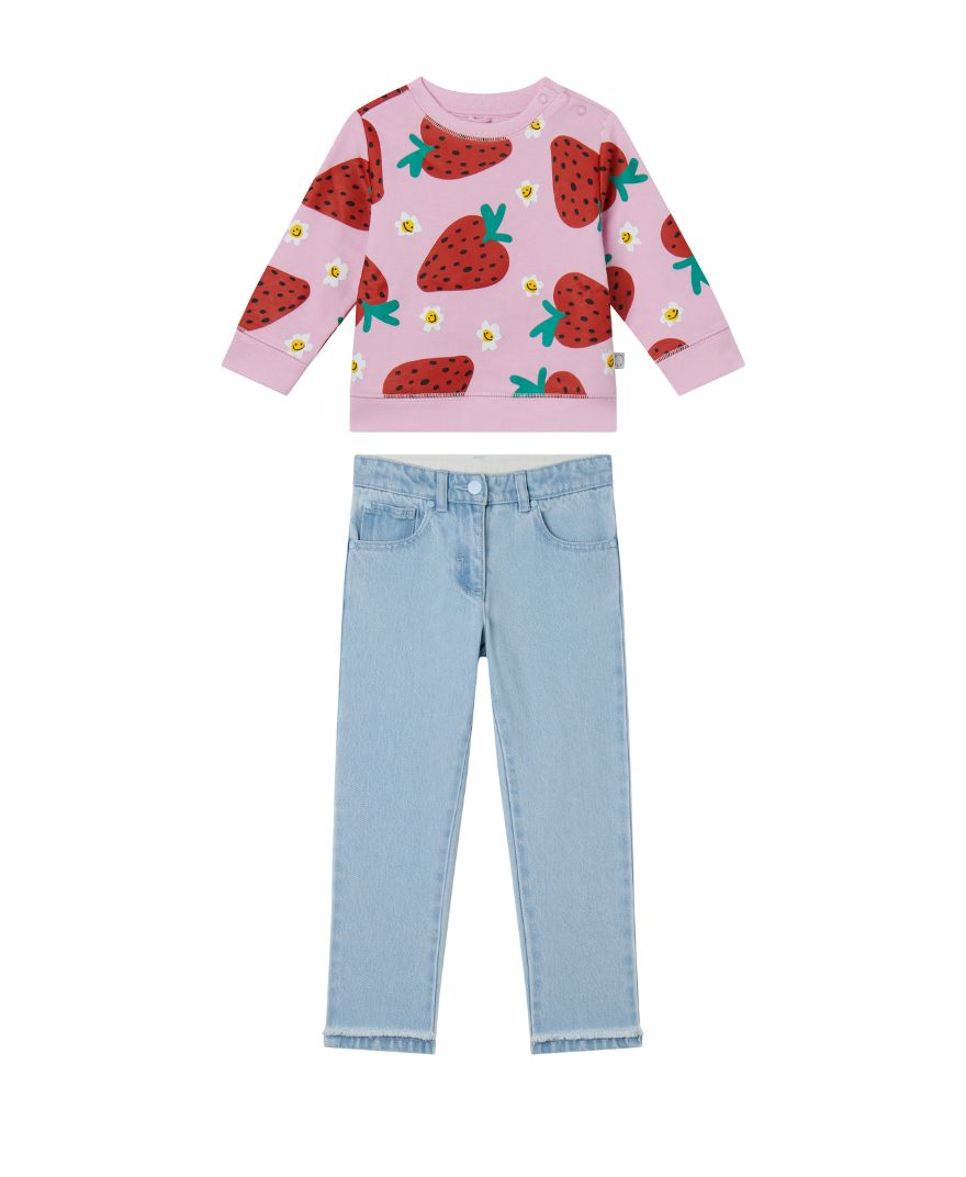Stella McCartney - stylizacja jeansowa dla dziewczynki Strawberries