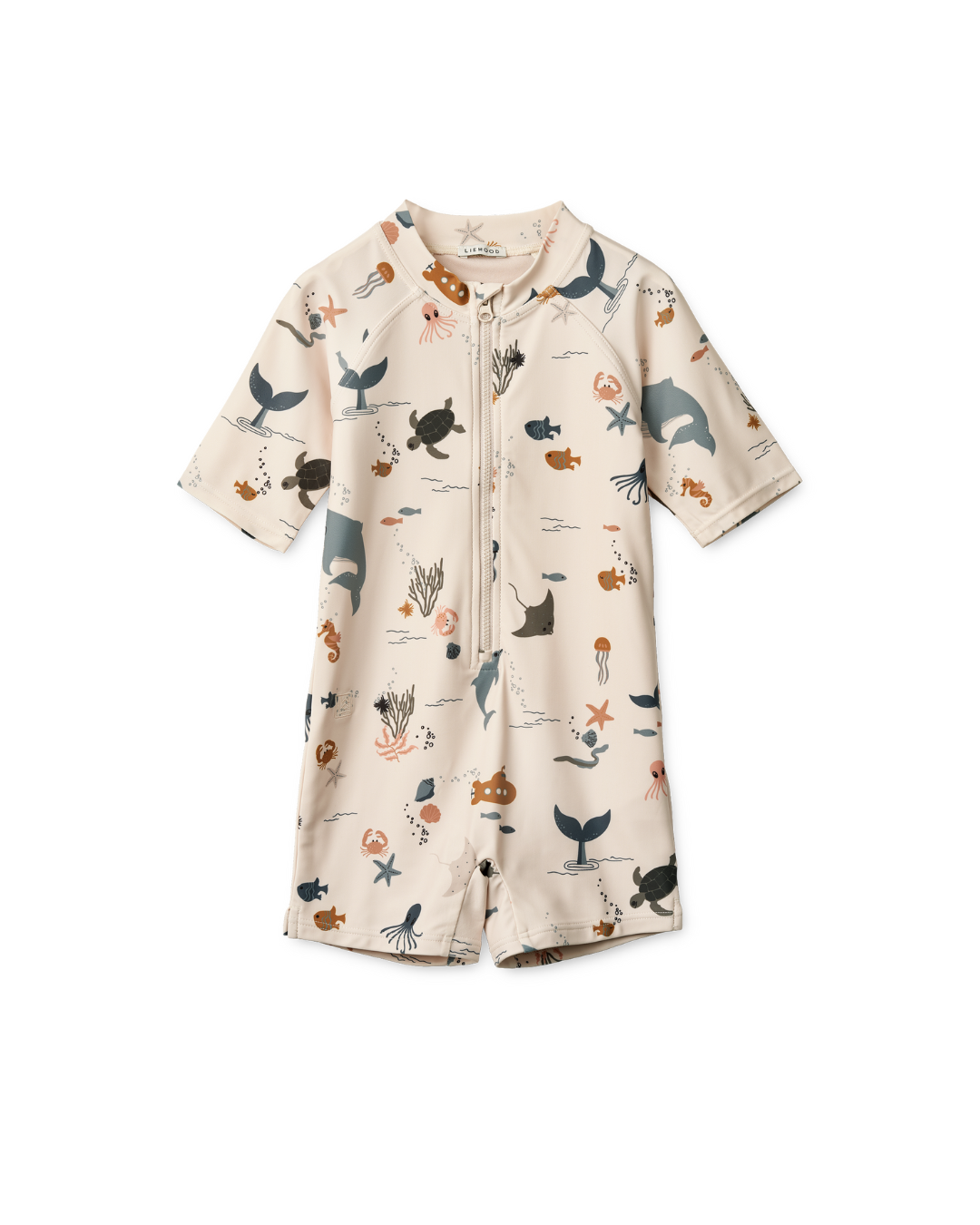 Liewood - kombinezon kąpielowy z krótkim rękawem UV Max Printed sea creature sandy Liewood - kombinezon kąpielowy z krótkim rękawem UV Max Printed sea creature sandy
