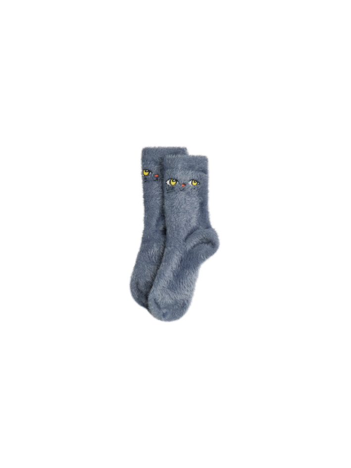 Skarpetki Mini Rodini Cat Face Fluffy Socks