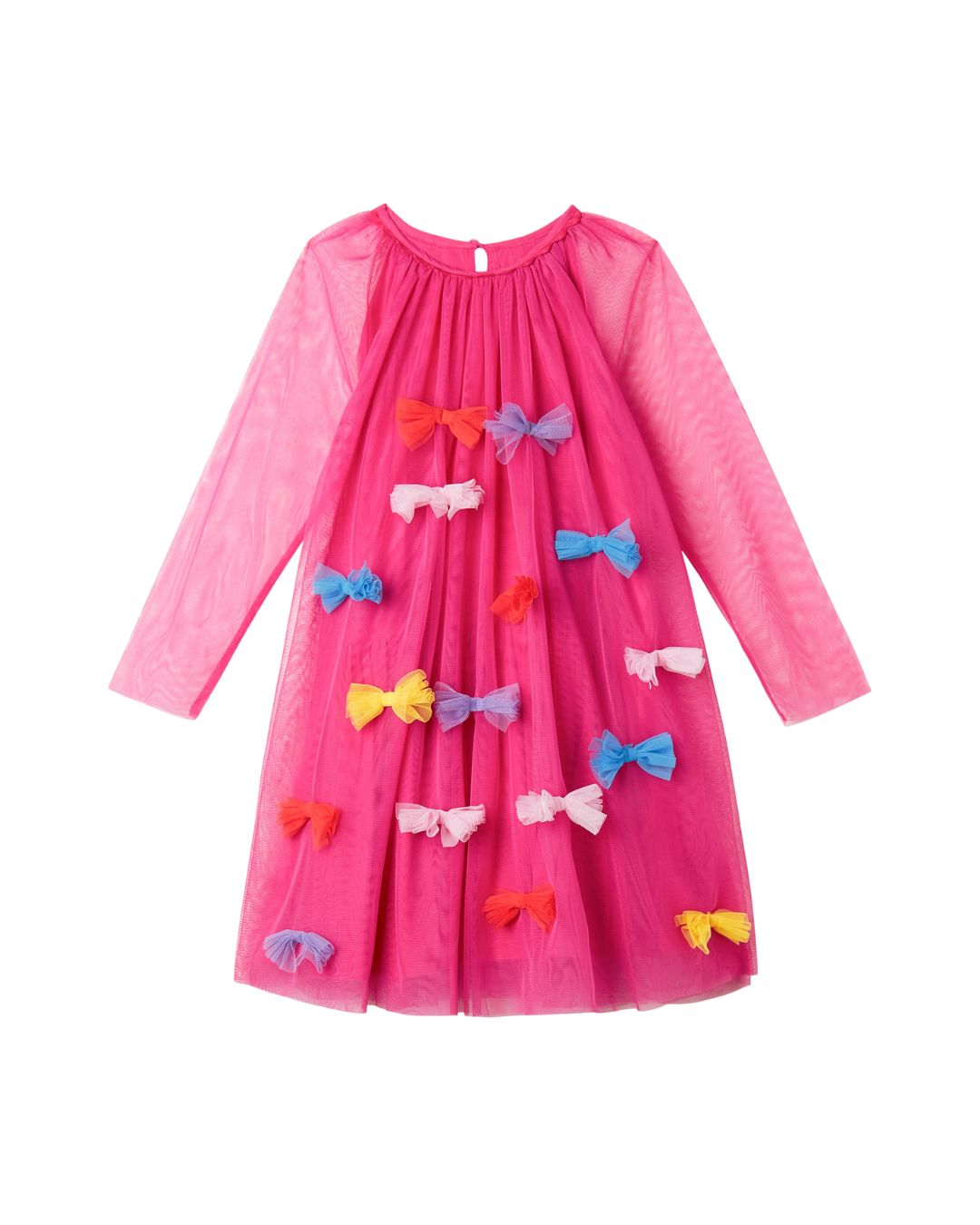 Stella McCartney - różowa sukienka tiulowa z kolorowymi kokardkami