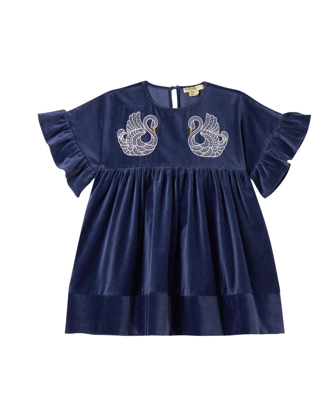 Stella McCartney - aksamitna sukienka z haftowanym łabędziem Swan Print Stella McCartney - aksamitna sukienka z haftowanym łabędziem Swan Print