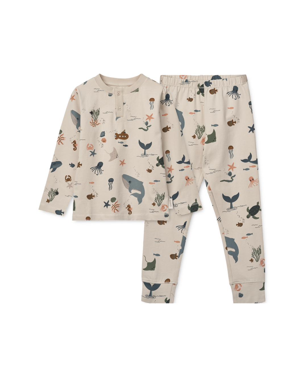 Liewood - piżama dziecięca Wilhelm sea creature sandy 