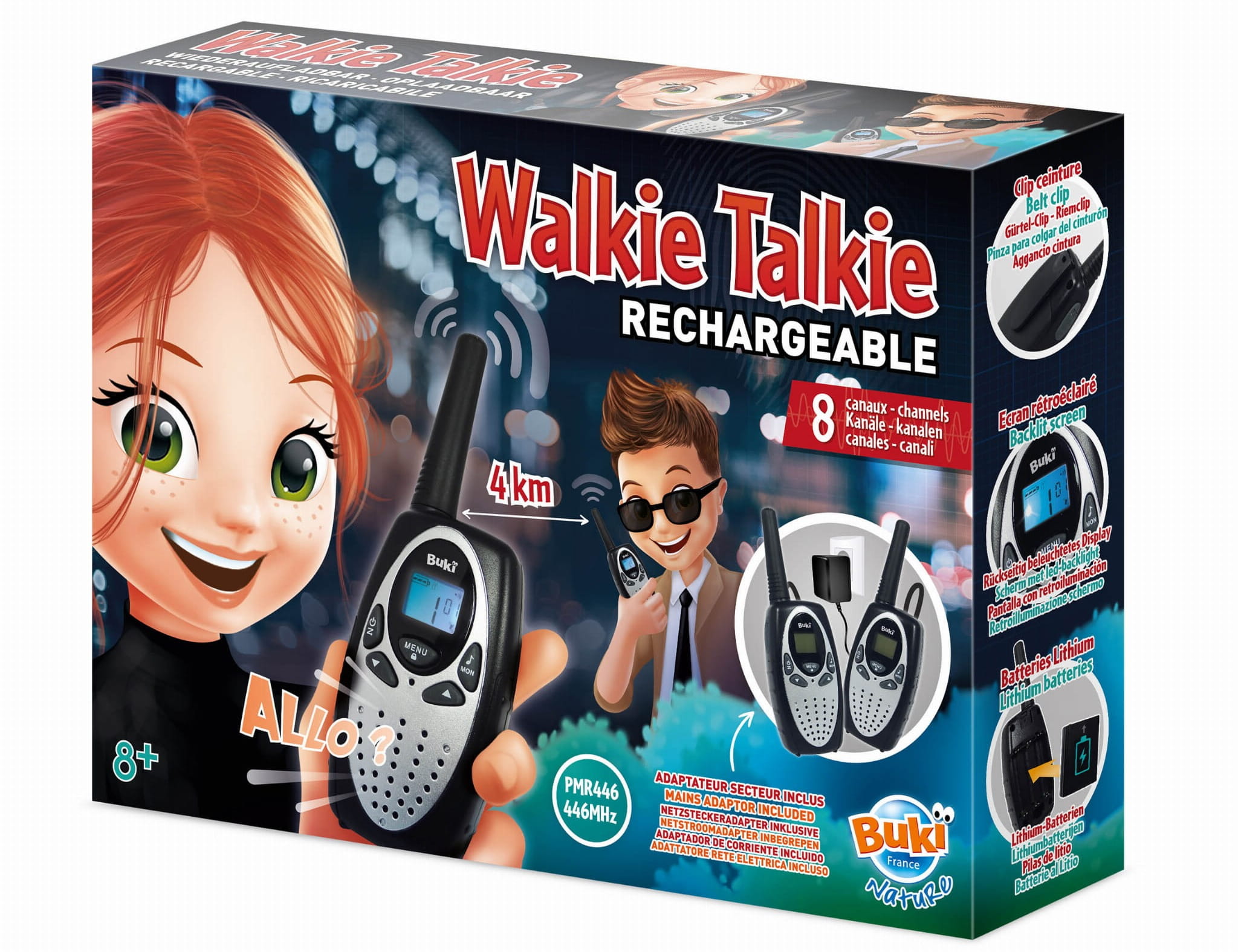 Buki - Walkie-Talkie z akumulatorem - zasięg 4 km