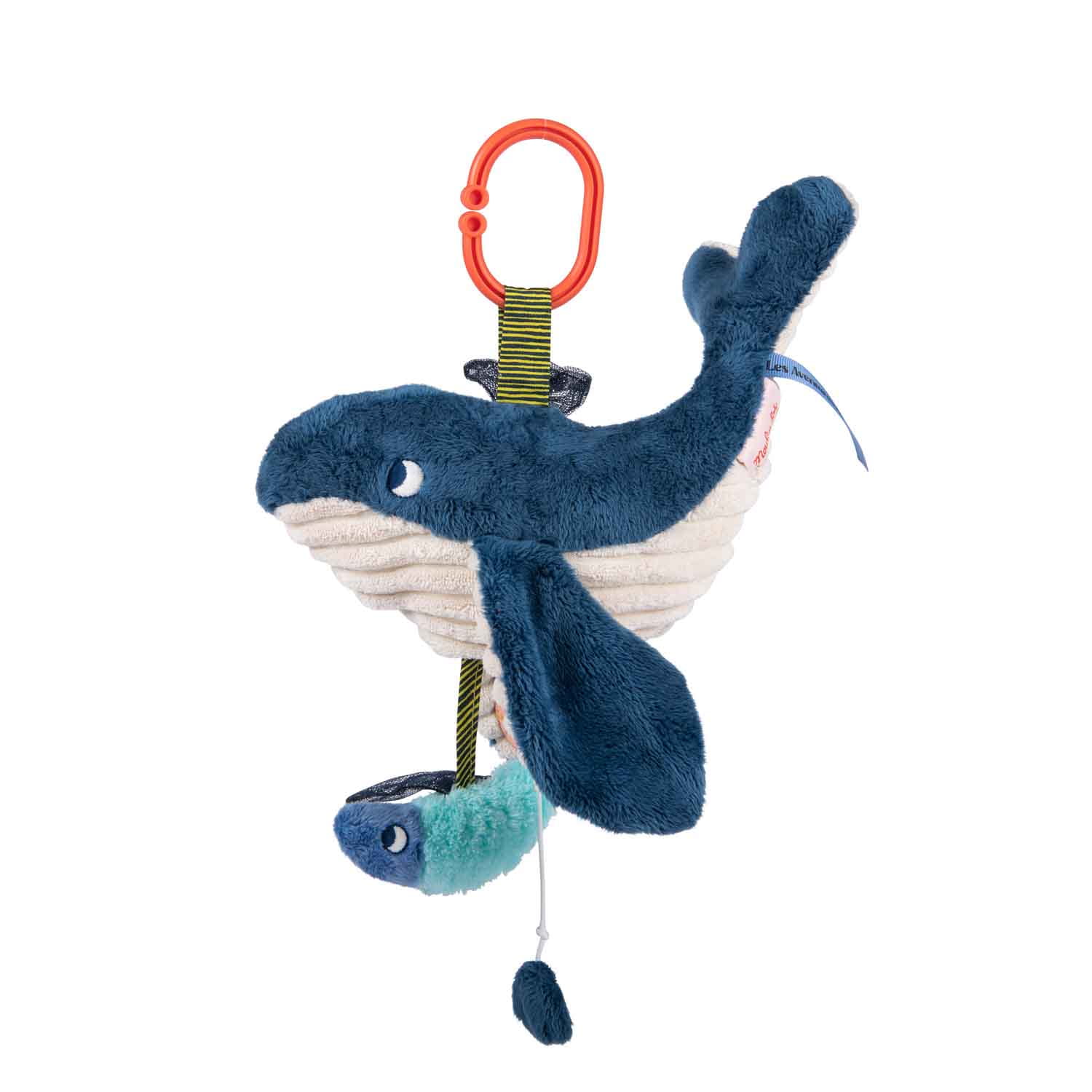 Moulin Roty - interaktywna zawieszka z pozytywką Wieloryb 29 cm