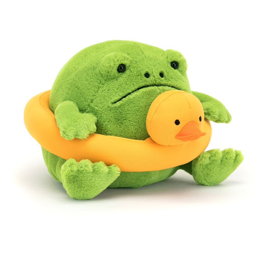 Jellycat - Deszczowa Żaba Ricky z Kaczuszką do Pływania 18 cm
