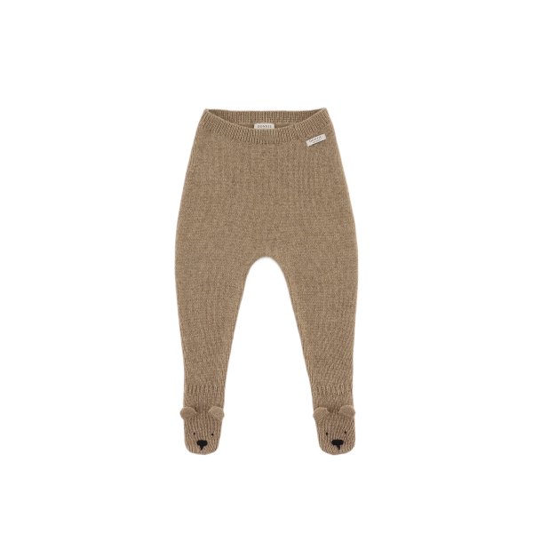 Donsje - półśpiochy ze stópkami z wełny merino Matsie Merino Wool Leggings Bear