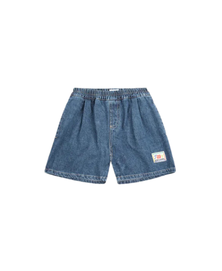 BOBO CHOSES - bermudy szorty dziecięce jeansowe Smiling mid denim blue niebieskie 