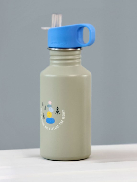 Lassig - bidon ze stali nierdzewnej z ustnikiem i uchwytem Explorer 500 ml Green/Blue