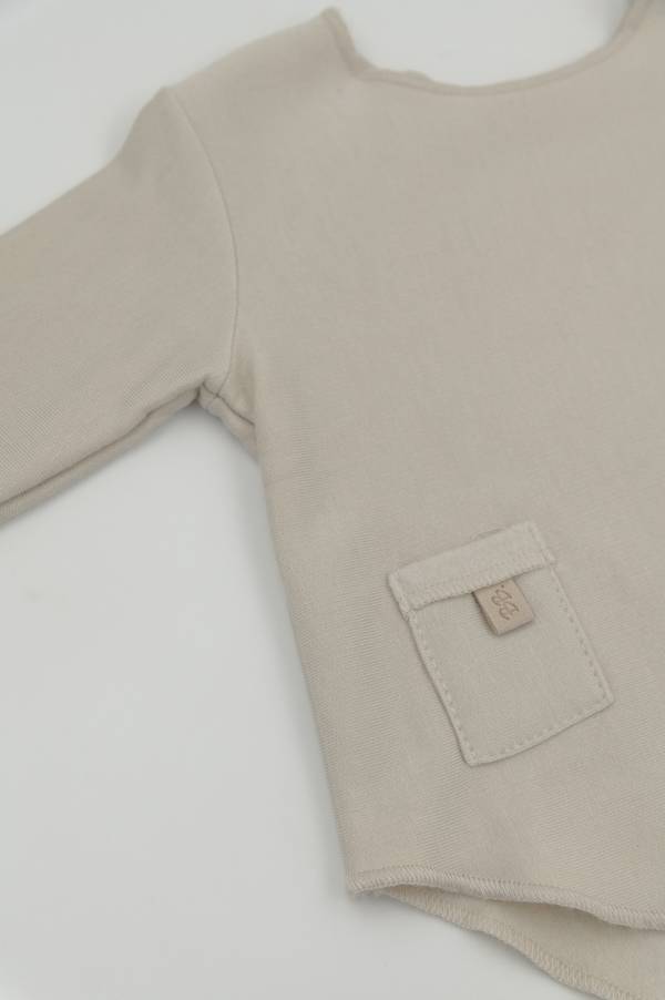Bamboom - bambusowa bluzka niemowlęca z długim rękawem Pure khaki