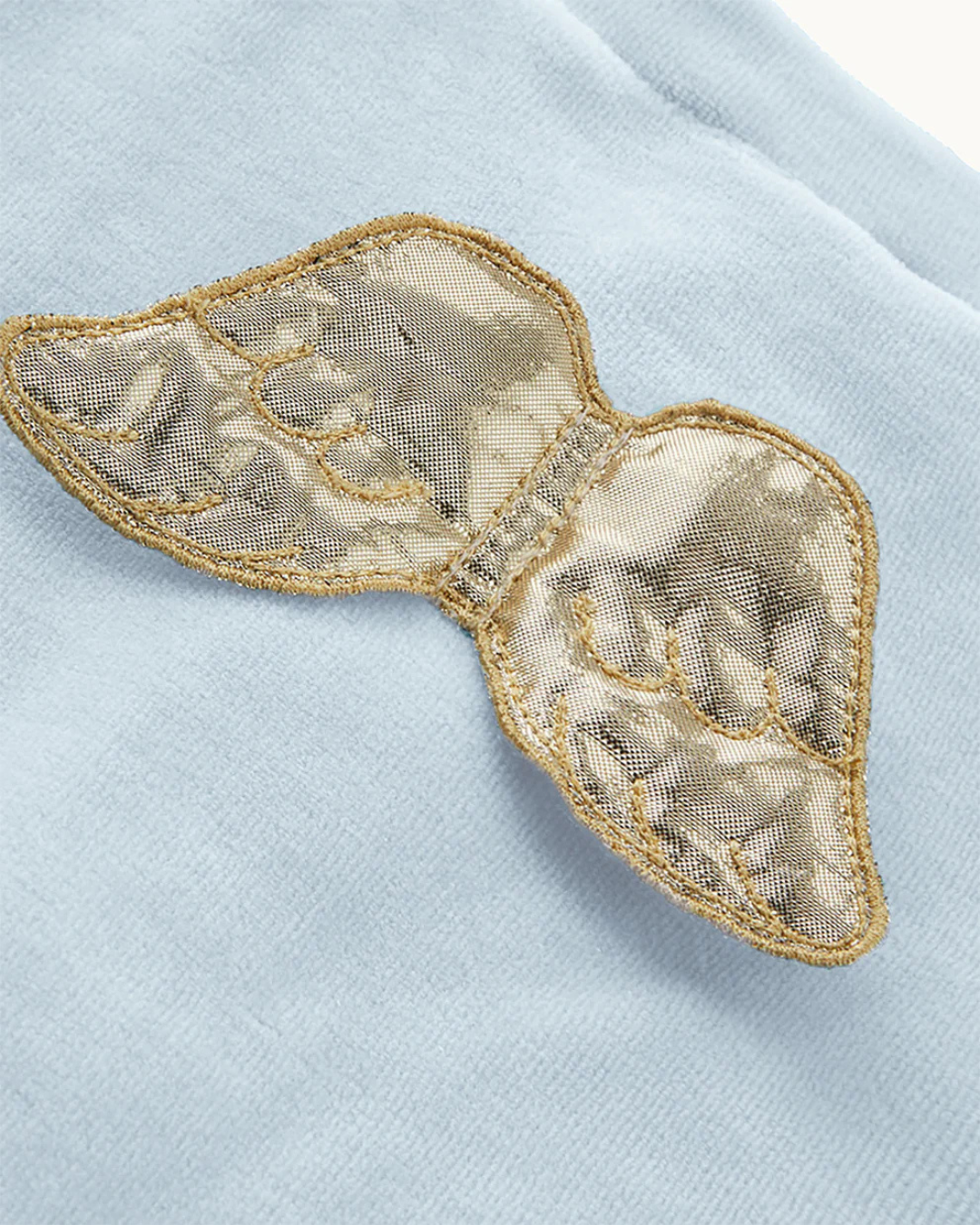 Welurowy pajacyk niemowlęcy Marie-Chantal Velour Angel Wing Blue