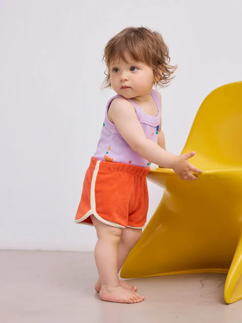  BOBO CHOSES - spodenki niemowlęce frotte Terry red czerwone 