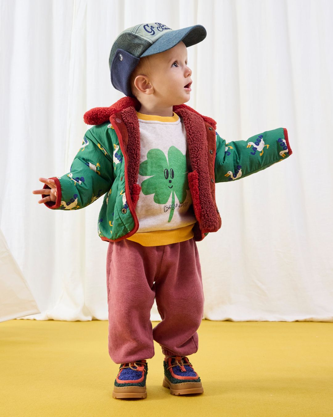 BOBO CHOSES - niemowlęce spodnie dresowe Curve Jogging Pants