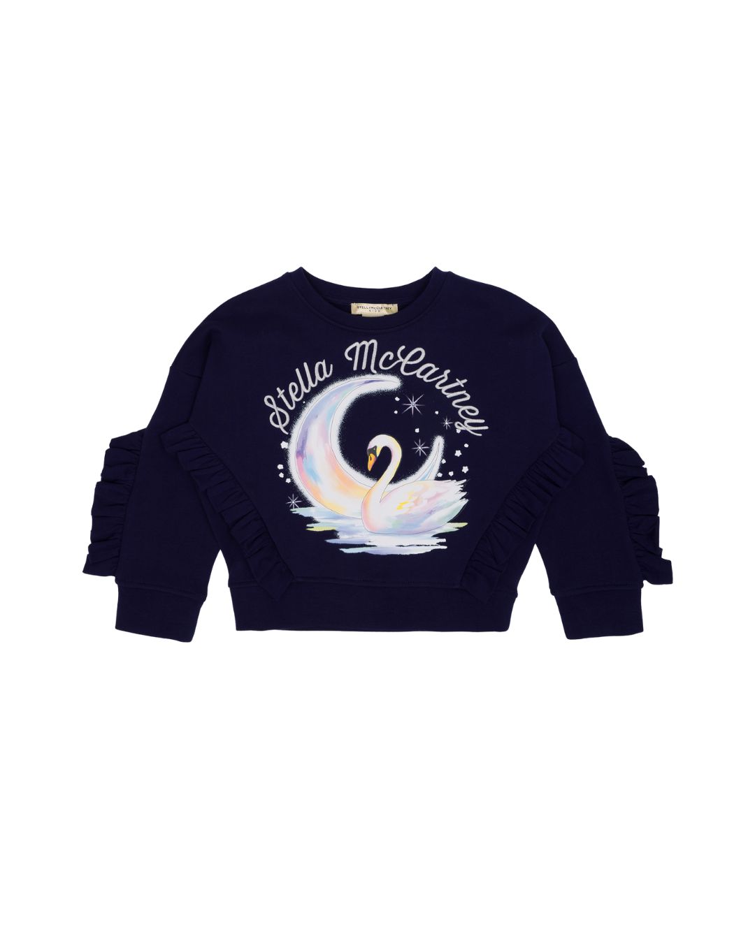 Bawełniana bluza Stella McCartney Festive Swan granatowa