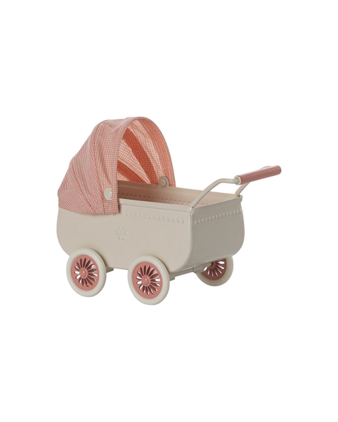 Maileg - metalowy wózek dla myszek 15cm - Micro pram coral