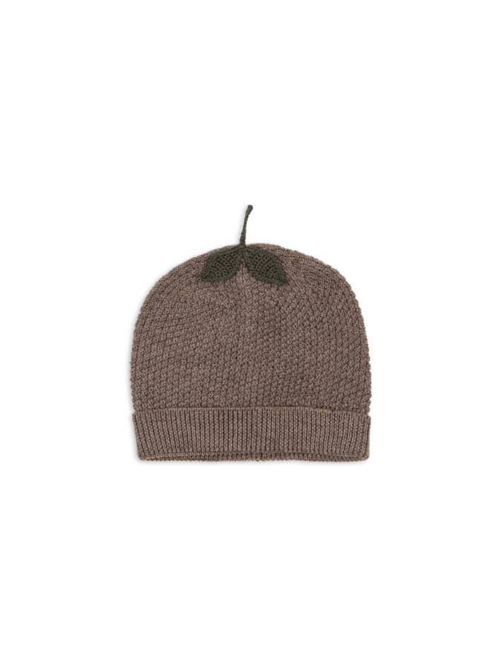 Konges Sløjd - wełniana czapka Fruity Beanie Bunny Brown Melange