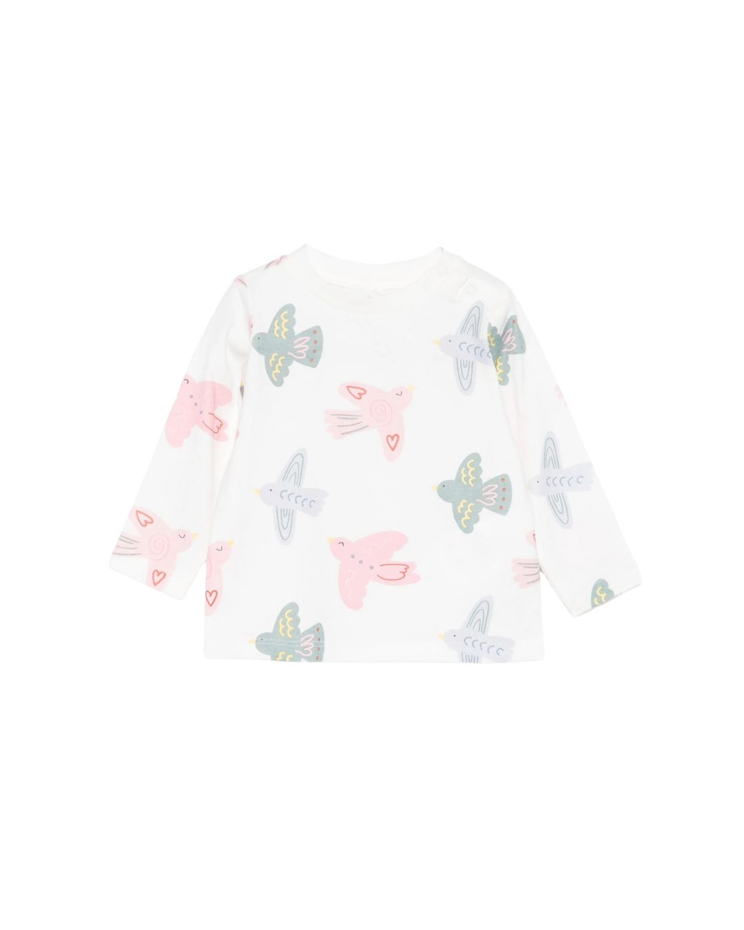 Stella McCartney - koszulka niemowlęca z długim rękawem Birds biała Stella McCartney - koszulka niemowlęca z długim rękawem Birds biała