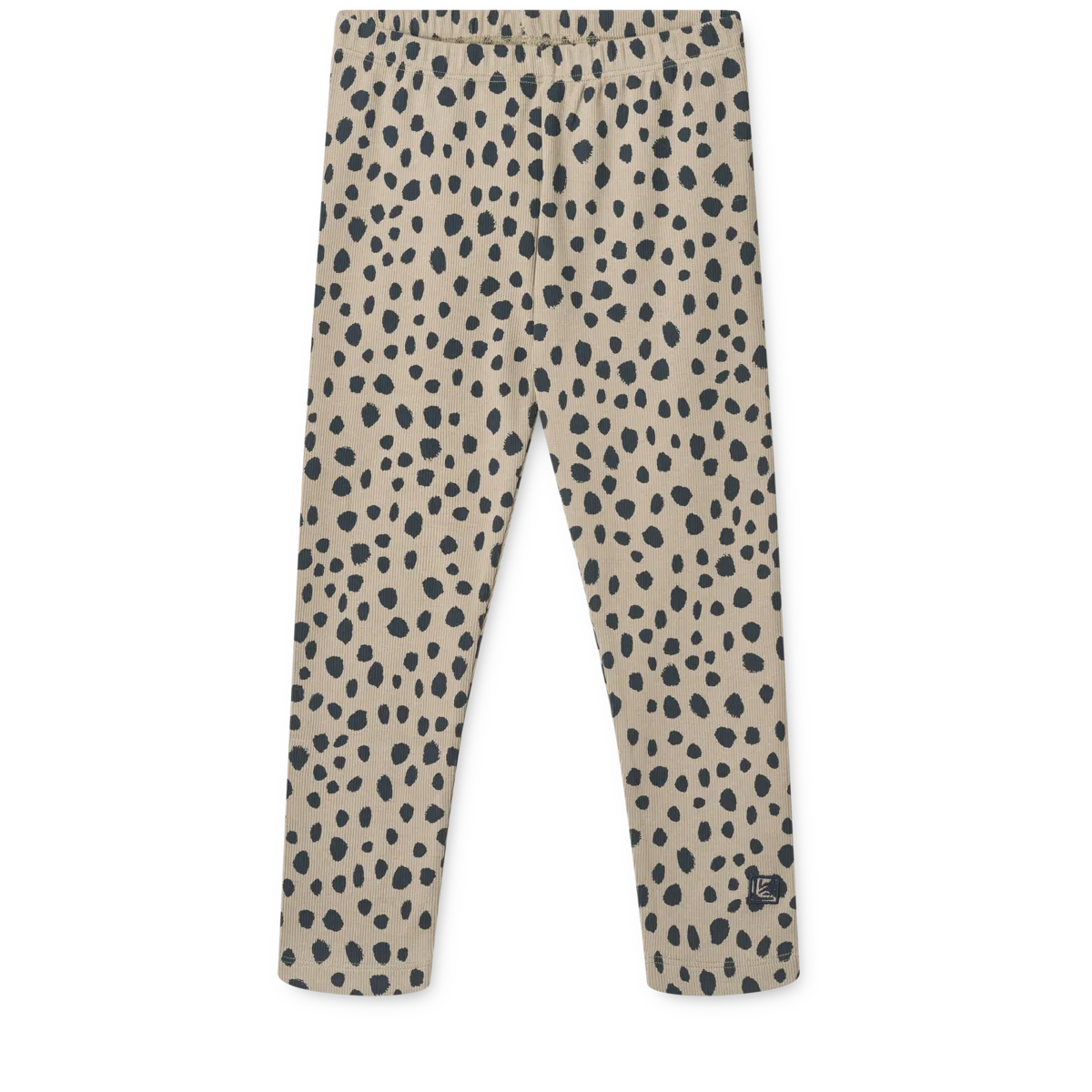Liewood - prążkowane legginsy Marien Printed Rib Leo spots / Mist