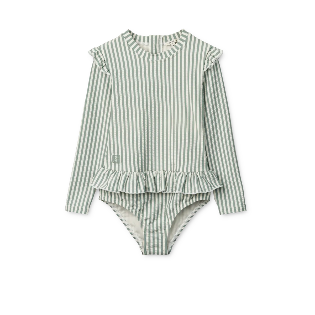 Liewood - kostium kąpielowy z długim rękawem UV Sille Baby Seersucker peppermint creme de la creme