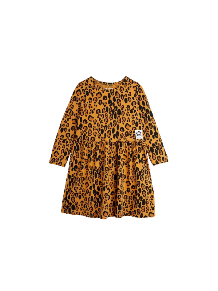 Mini Rodini - sukienka z długim rękawem Basic Leopard Long Sleeve Dress