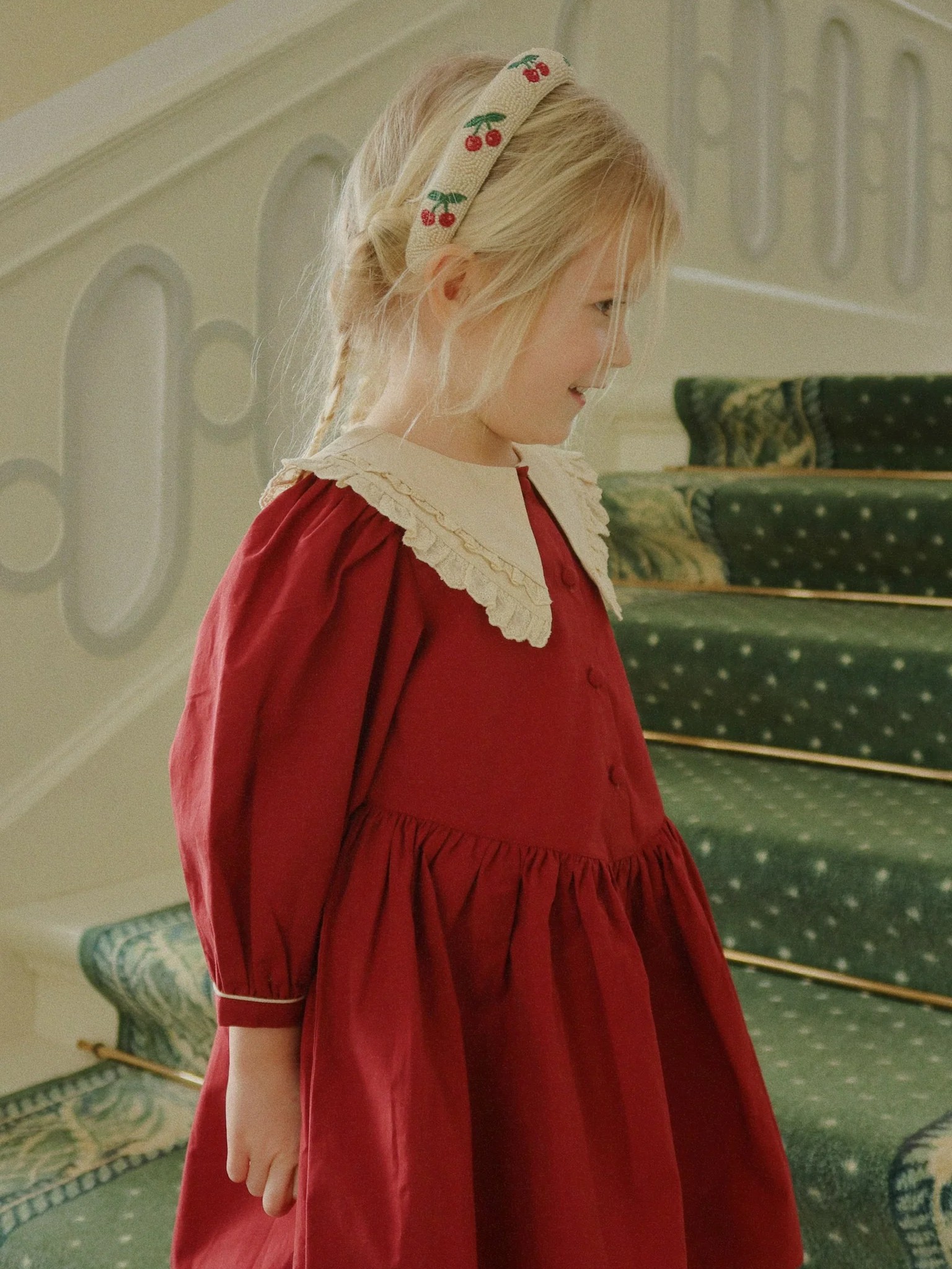 Sukienka Konges Sløjd Coeur Collar Red Dhalia