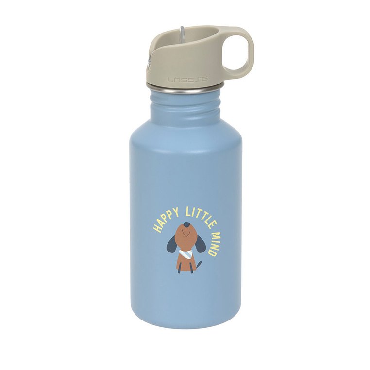 Lassig - bidon ze stali nierdzewnej z ustnikiem i uchwytem 500 ml Pattern Party Green/Blue