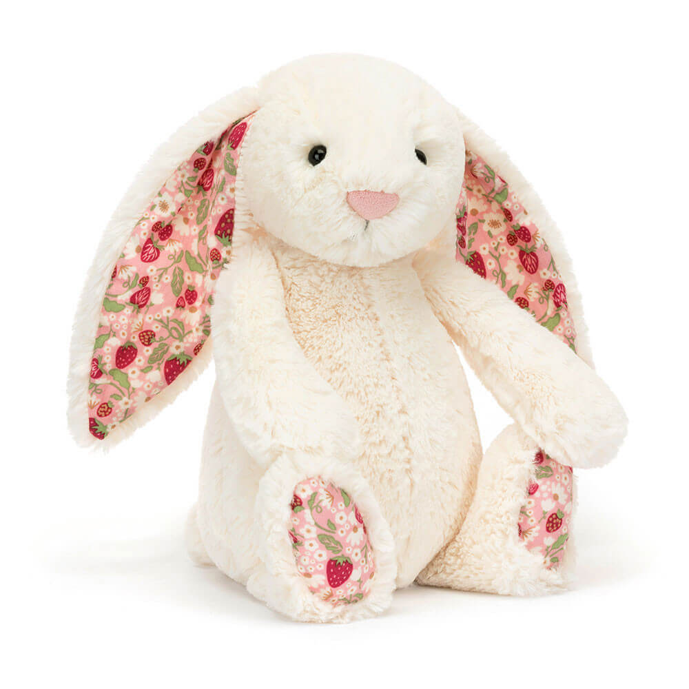 Jellycat - Króliczek z Kwiecistymi Uszami Kremowy "Berry" 18 cm