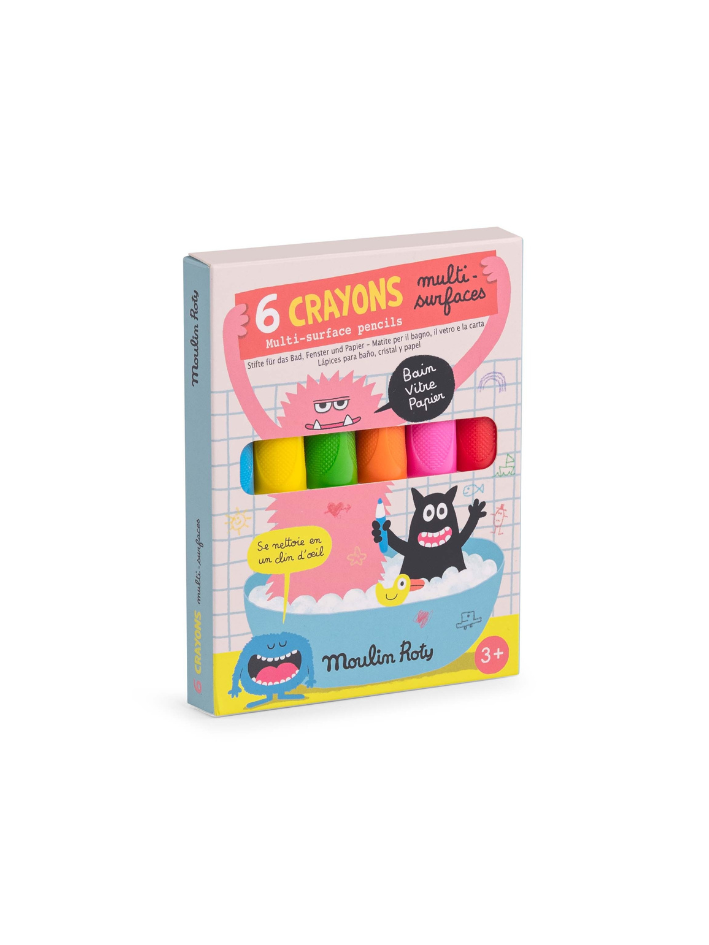 6 kredek Moulin Roty do malowania różnych powierzchni 6 kredek Moulin Roty do malowania różnych powierzchni